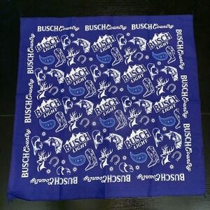 Busch Light Beer Busch Country Promotional Bandana Blue Deer Fish